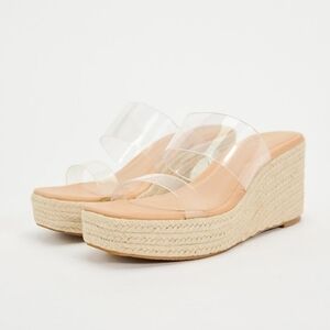 Zara Vinyl Wedge Sandals NWT